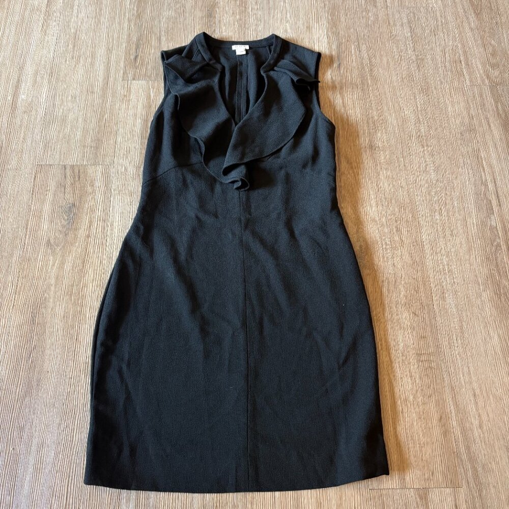 J.CREW Black Sleeveless Ruffle V-Neck Dress - Size 10 - Picture 4 of 7